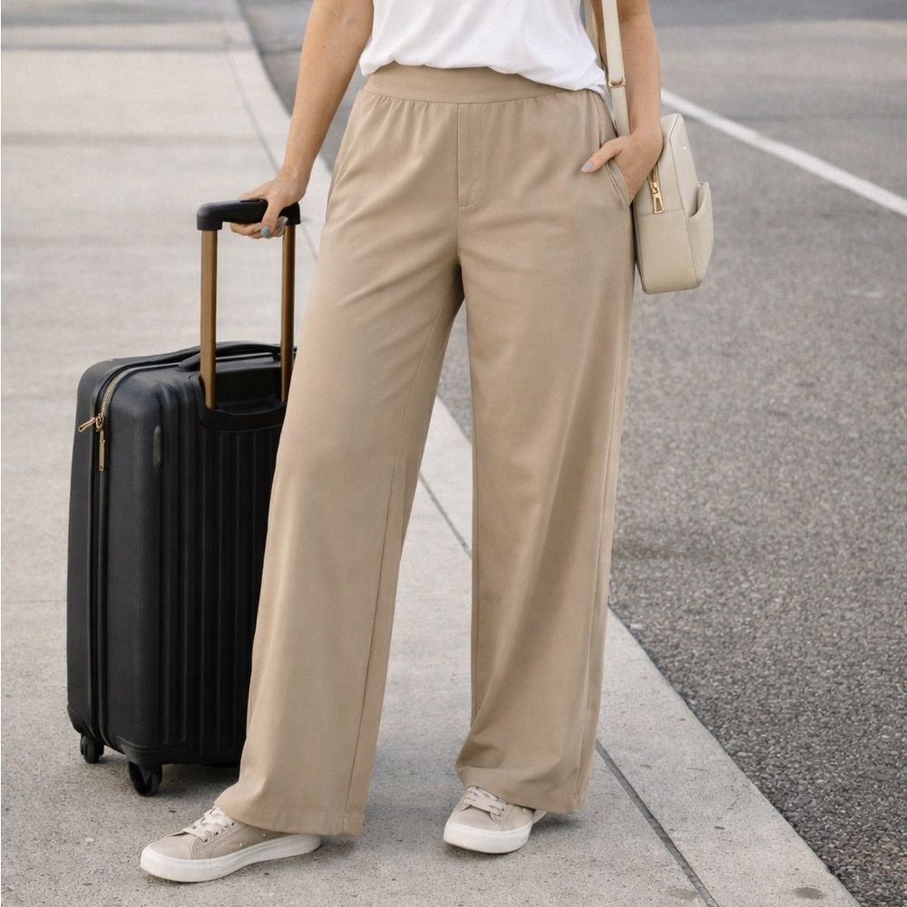 Baleaf Pants Women’s 2XL Beige Pull On Stretch Athleisure Casual Lounge Travel